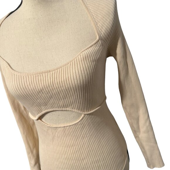 NWT Leyden Cream Knit Bodysuit Size M - Picture 2 of 6